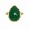 14K Pear-Shaped Jade Ring