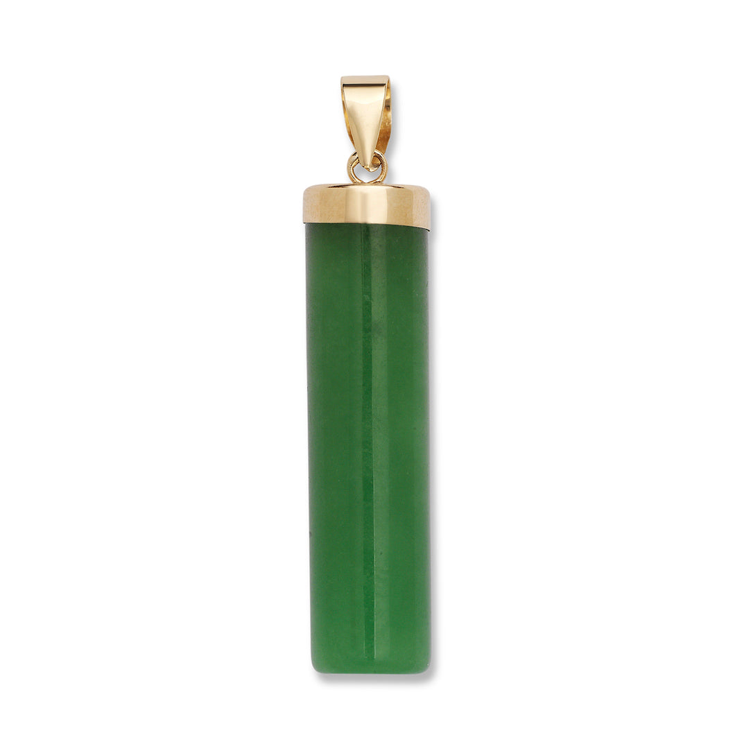 14K Long Cylinder Pendant