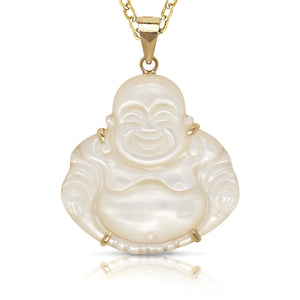 14K Small Buddha Pendant (Pronged)