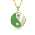 14K Tiny Yin Yang Bordered Pendant