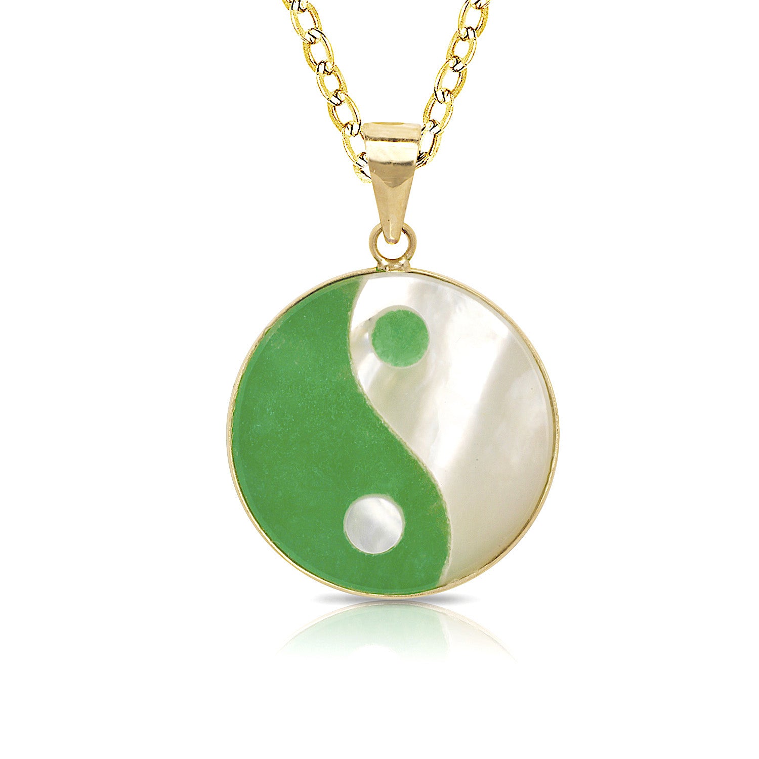 14K Tiny Yin Yang Bordered Pendant