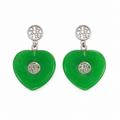 Sterling Silver Good Luck Heart Earrings