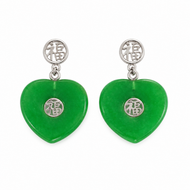 Sterling Silver Good Luck Heart Earrings
