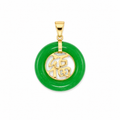 14K Small Round Good Luck Charm Pendant