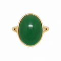 14K Oval-Shaped Jade Ring