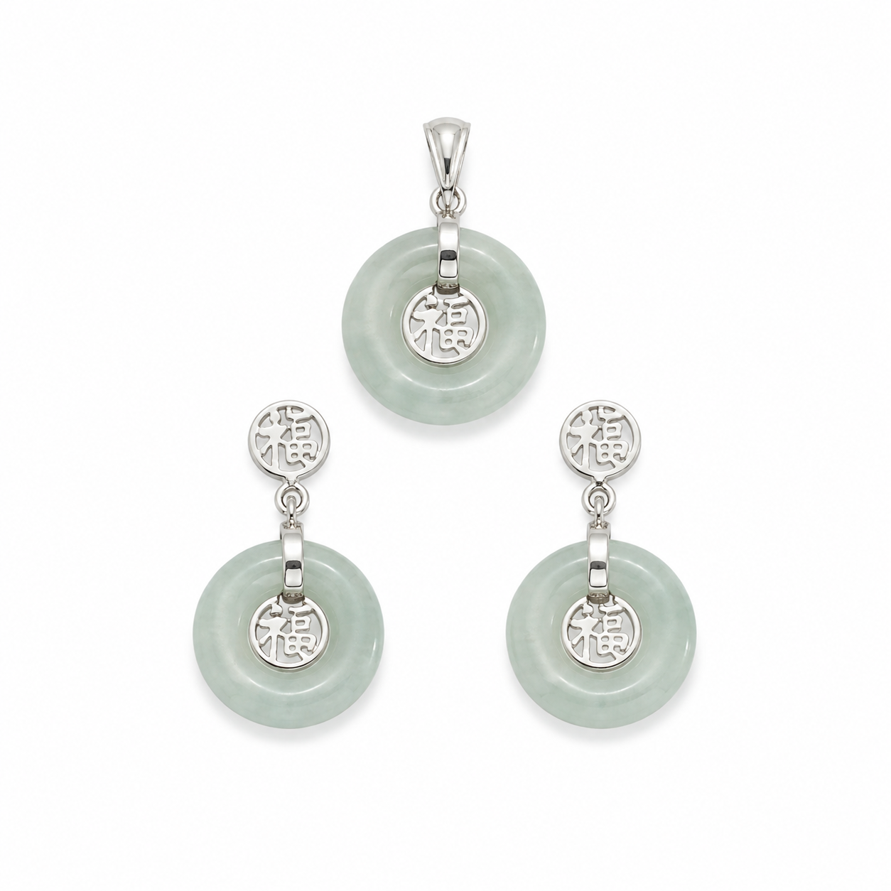 Sterling Silver Good Luck Round Set