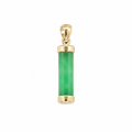 14K Gold Jade Cylinder Pendant