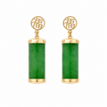14K Rectangular Good Luck Earrings