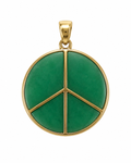 14K Gold Thin Peace Sign Pendant
