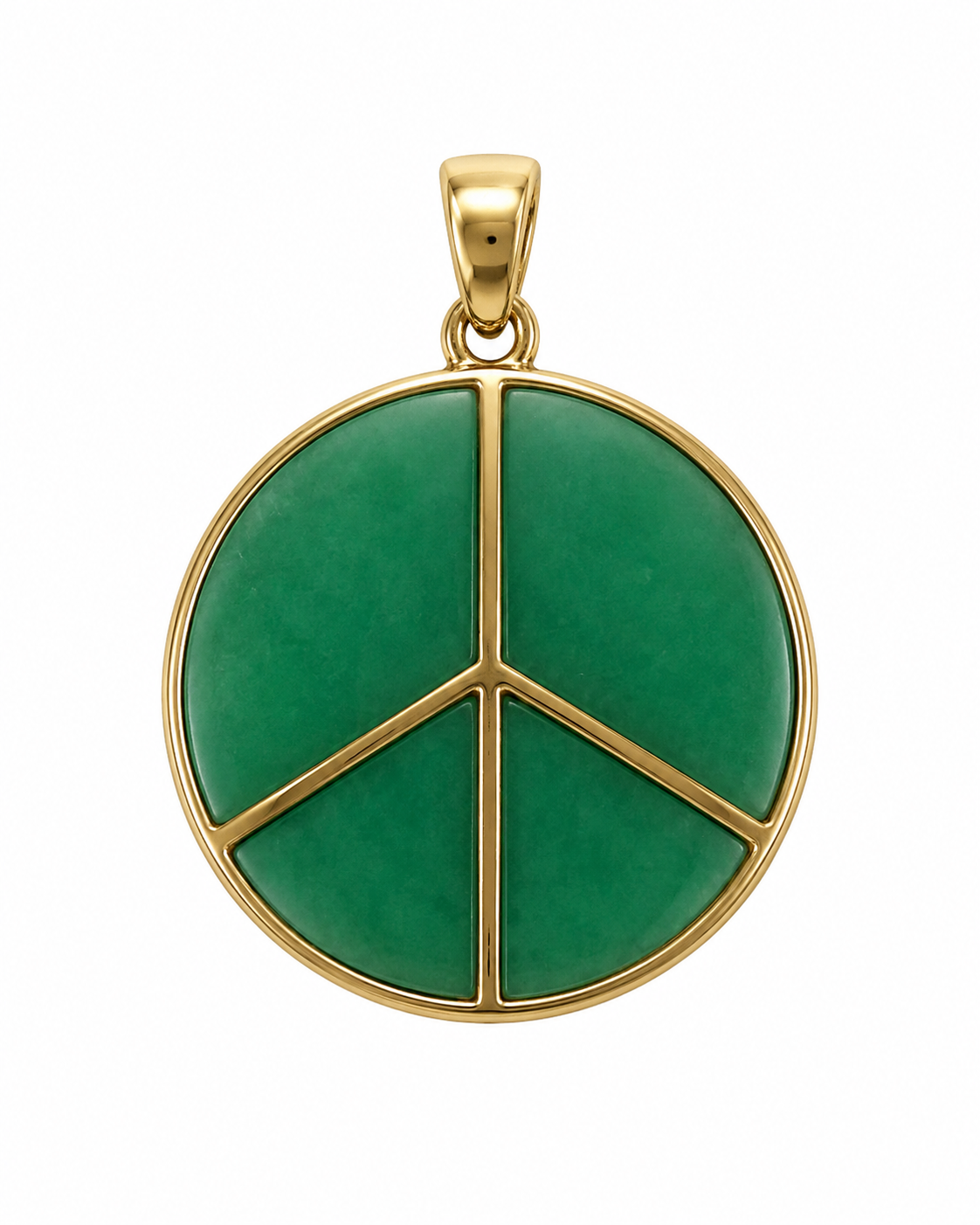 14K Gold Thin Peace Sign Pendant