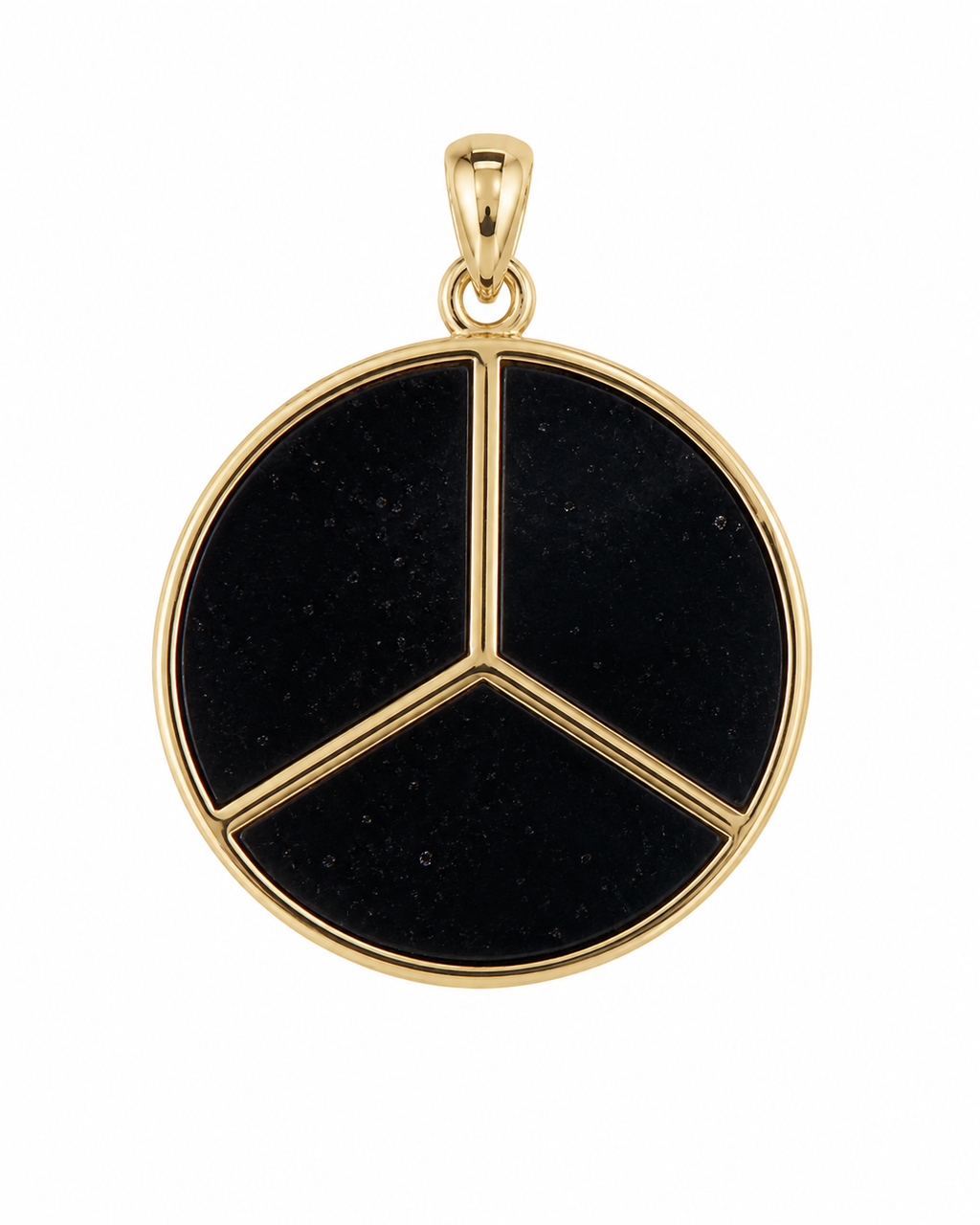 14K Gold Thin Peace Sign Pendant
