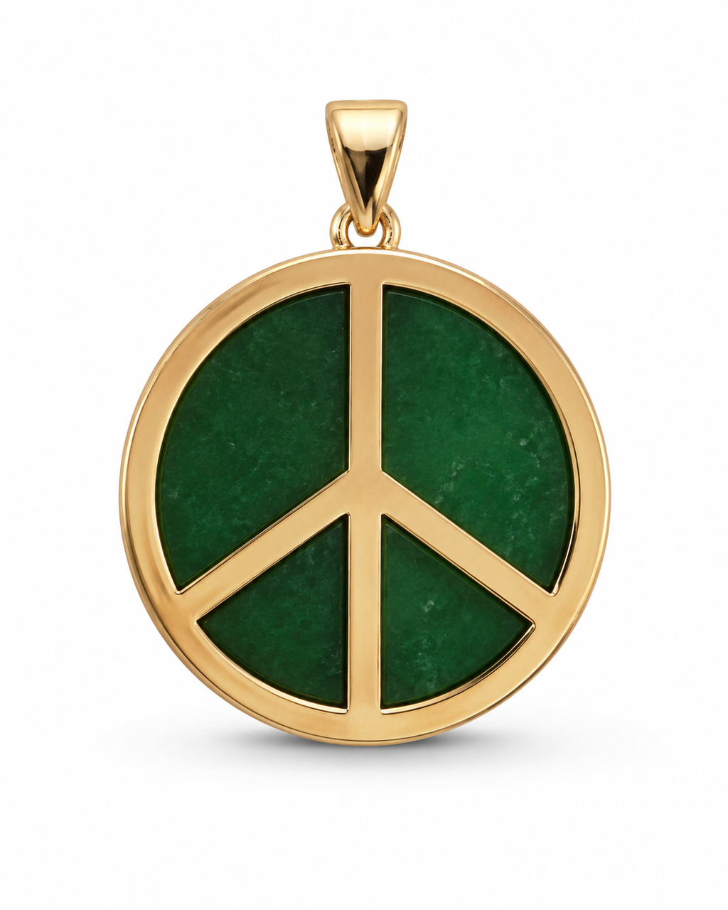 14K Gold Thick Peace Sign Pendant