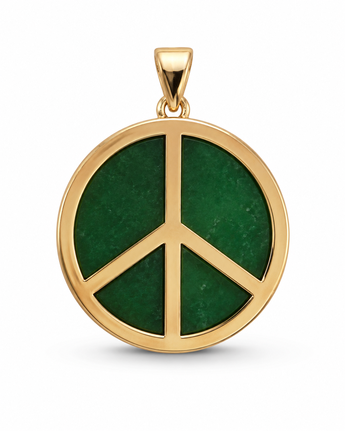 14K Gold Thick Peace Sign Pendant