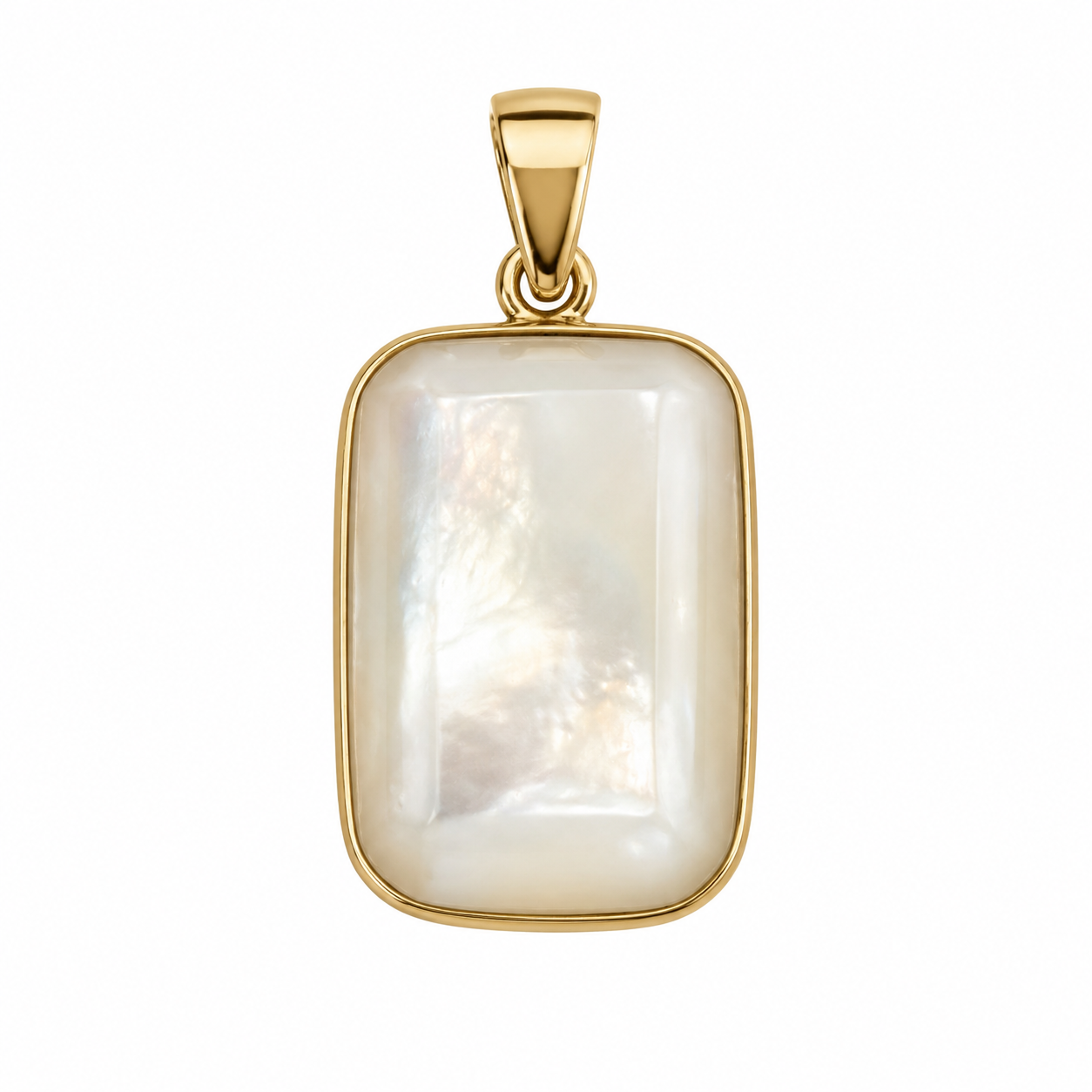 14K Rectangular Lapis Bordered Pendant