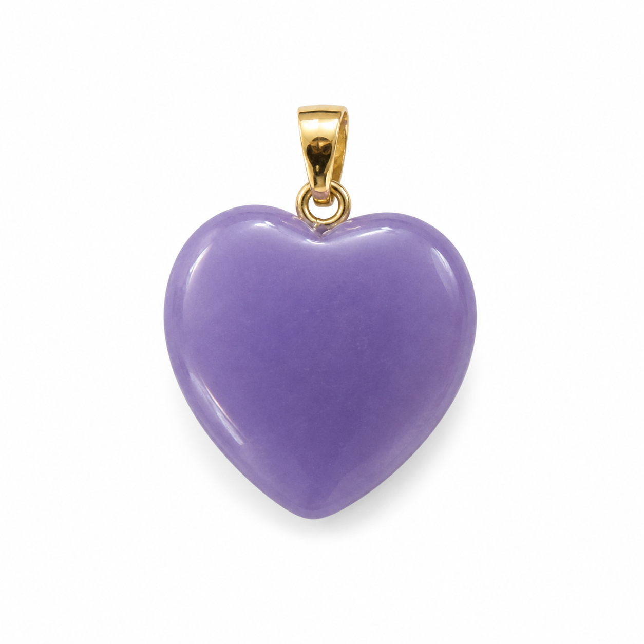 14K Jade heart pendant