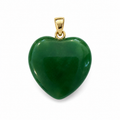 14K Jade heart pendant