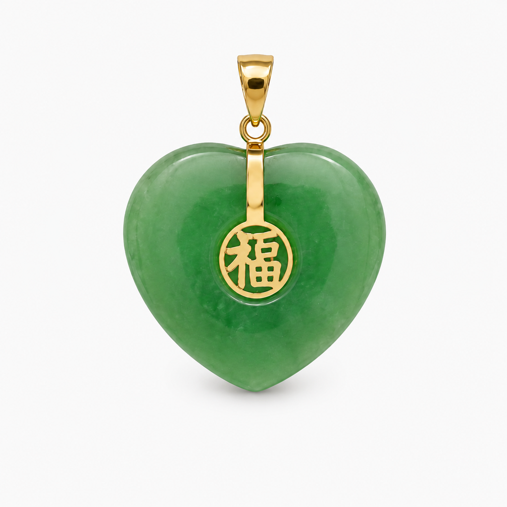 14K Good Luck Heart Pendant