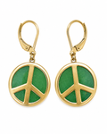 14K Gold Lever Back Peace Earrings