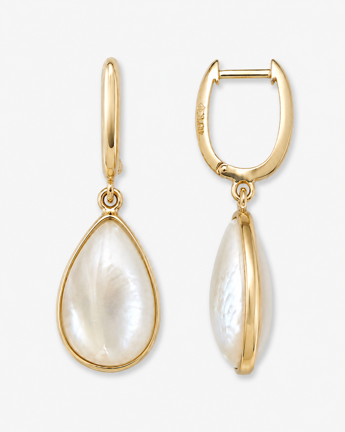 14K Gold U-Shaped Pear Earrings