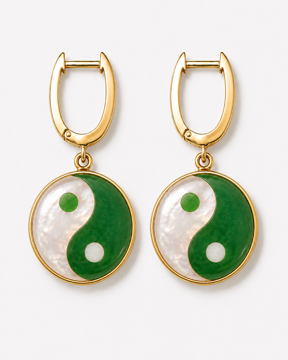 14K Gold Yin Yang Earrings
