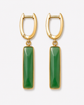 14K Gold Ultra Elongated Rectangle Earrings