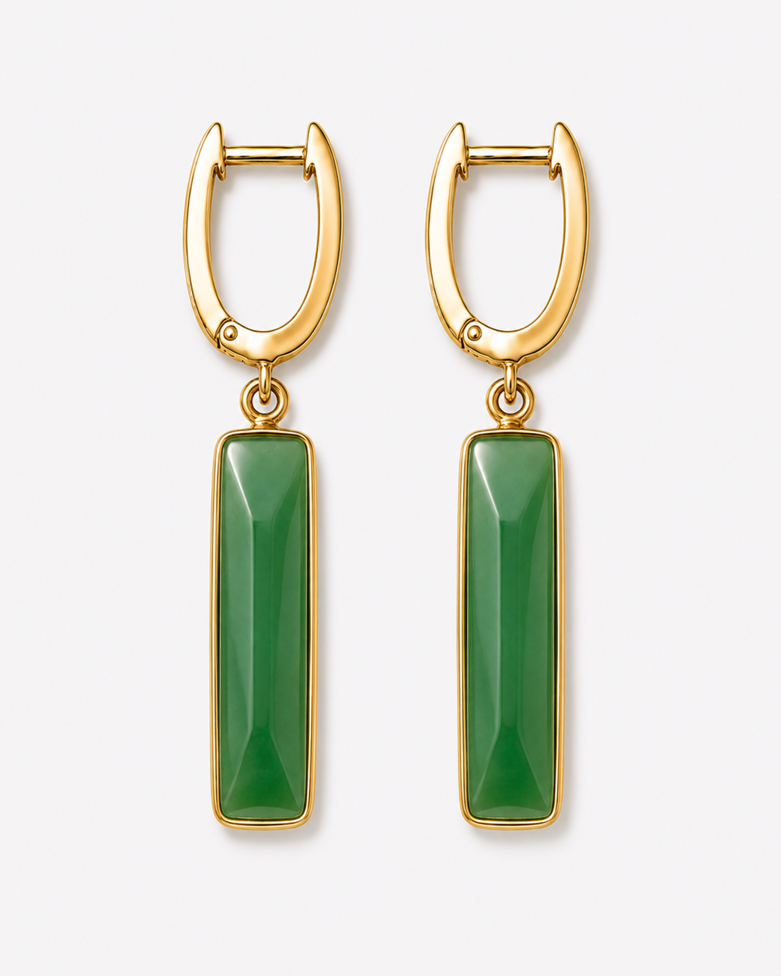 14K Gold Ultra Elongated Rectangle Earrings