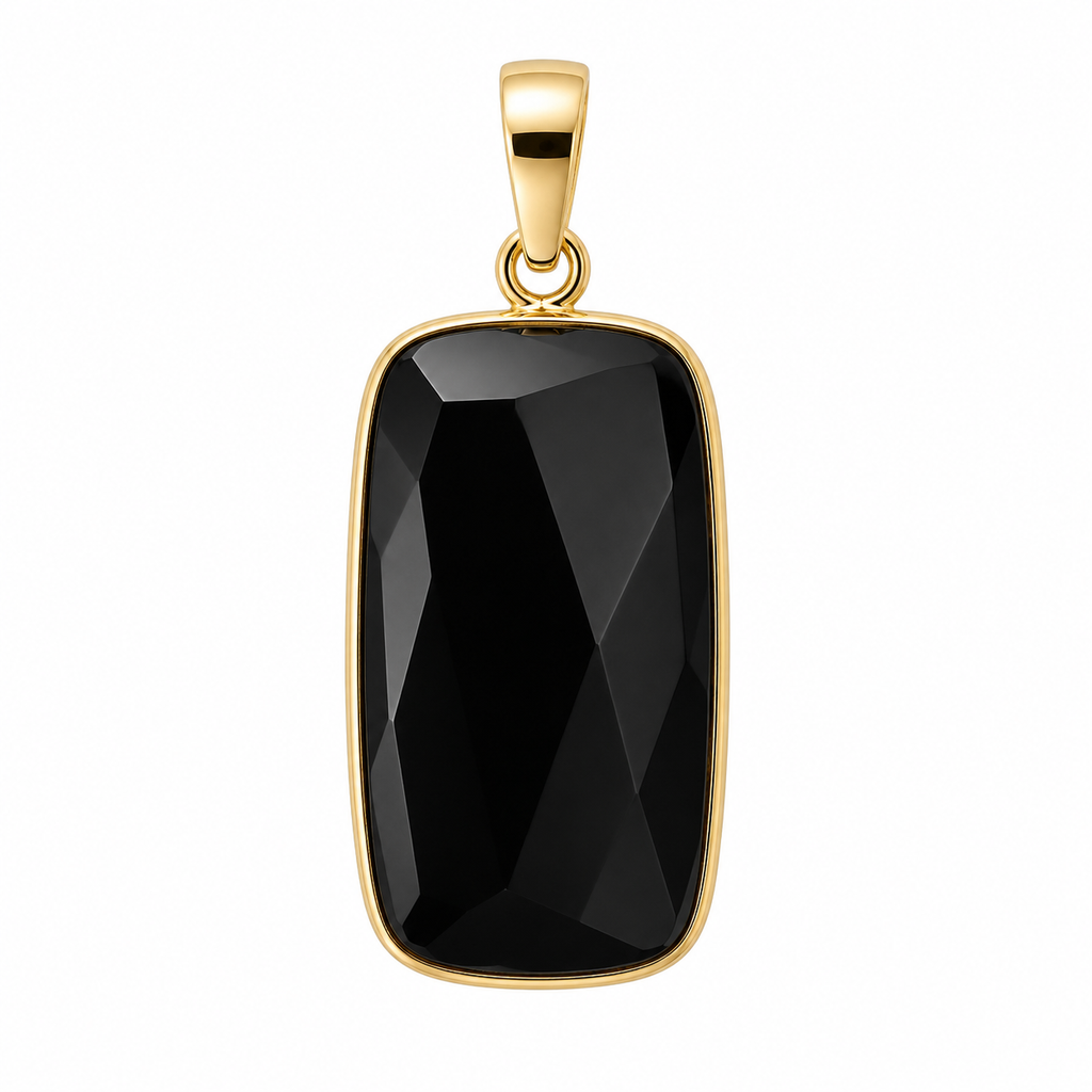 14K Gold Elongated Rectangle Pendant
