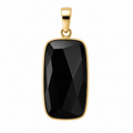 14K Gold Elongated Rectangle Pendant