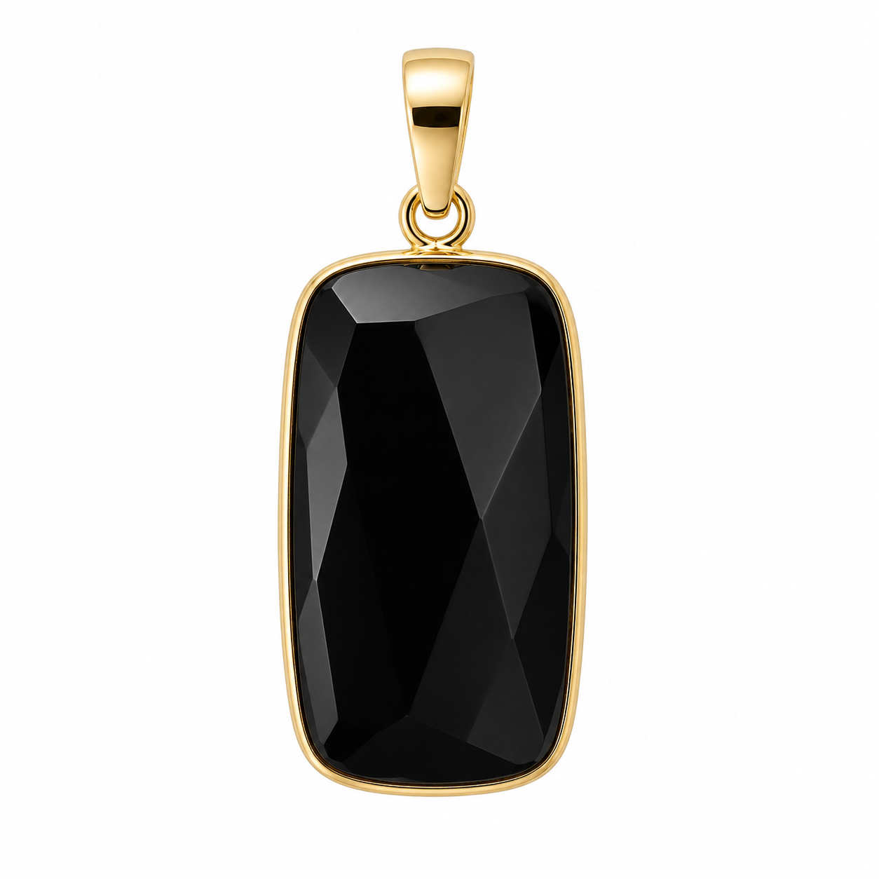 14K Gold Elongated Rectangle Pendant