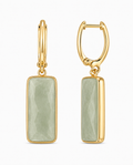 14K Gold Long Elongated Rectangle Earrings