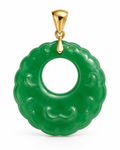 14K Gold Agogo Carving Pendant