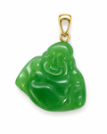 14K Gold Small Jade Buddha Pendant (No Prongs)