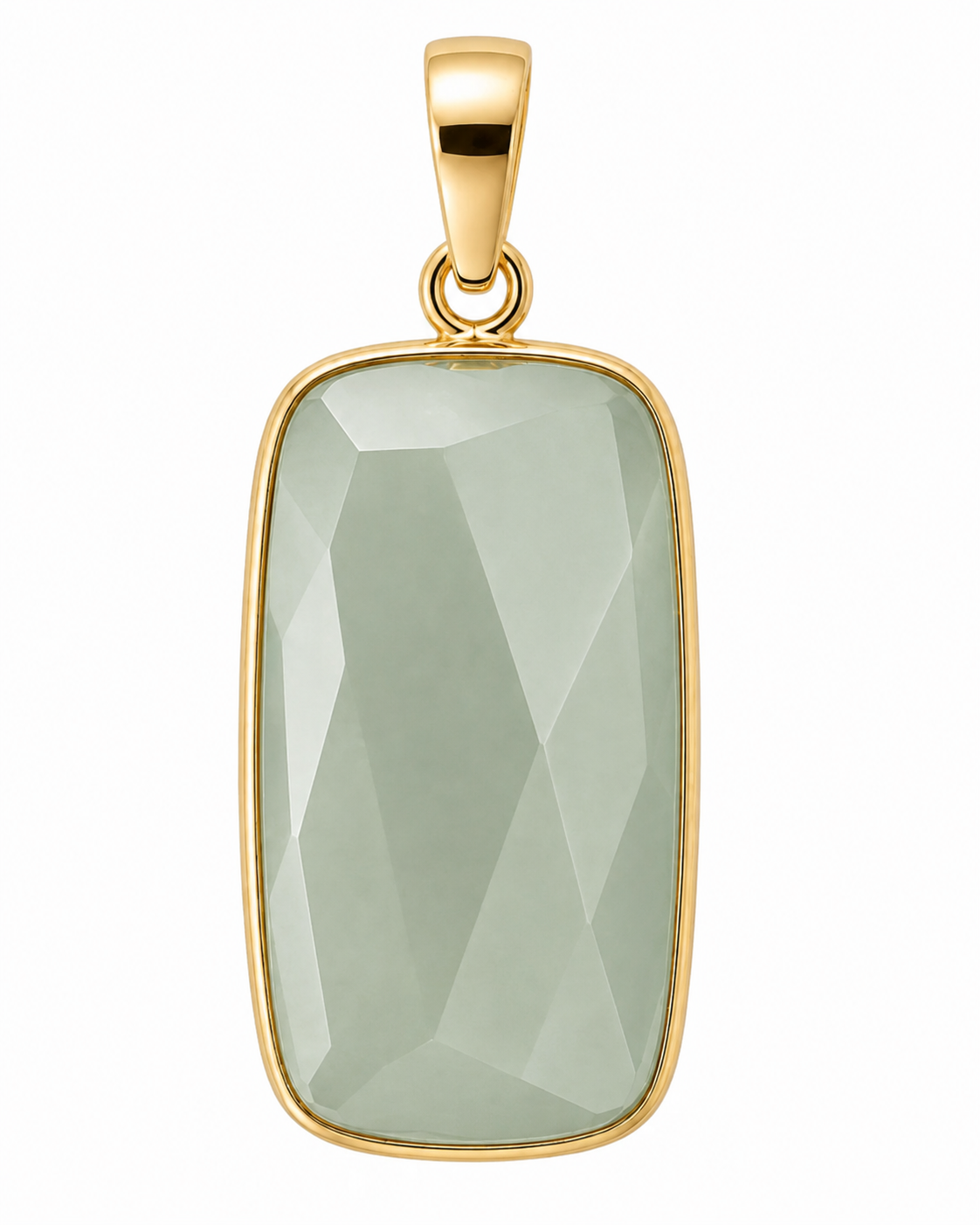 14K Gold Elongated Rectangle Pendant
