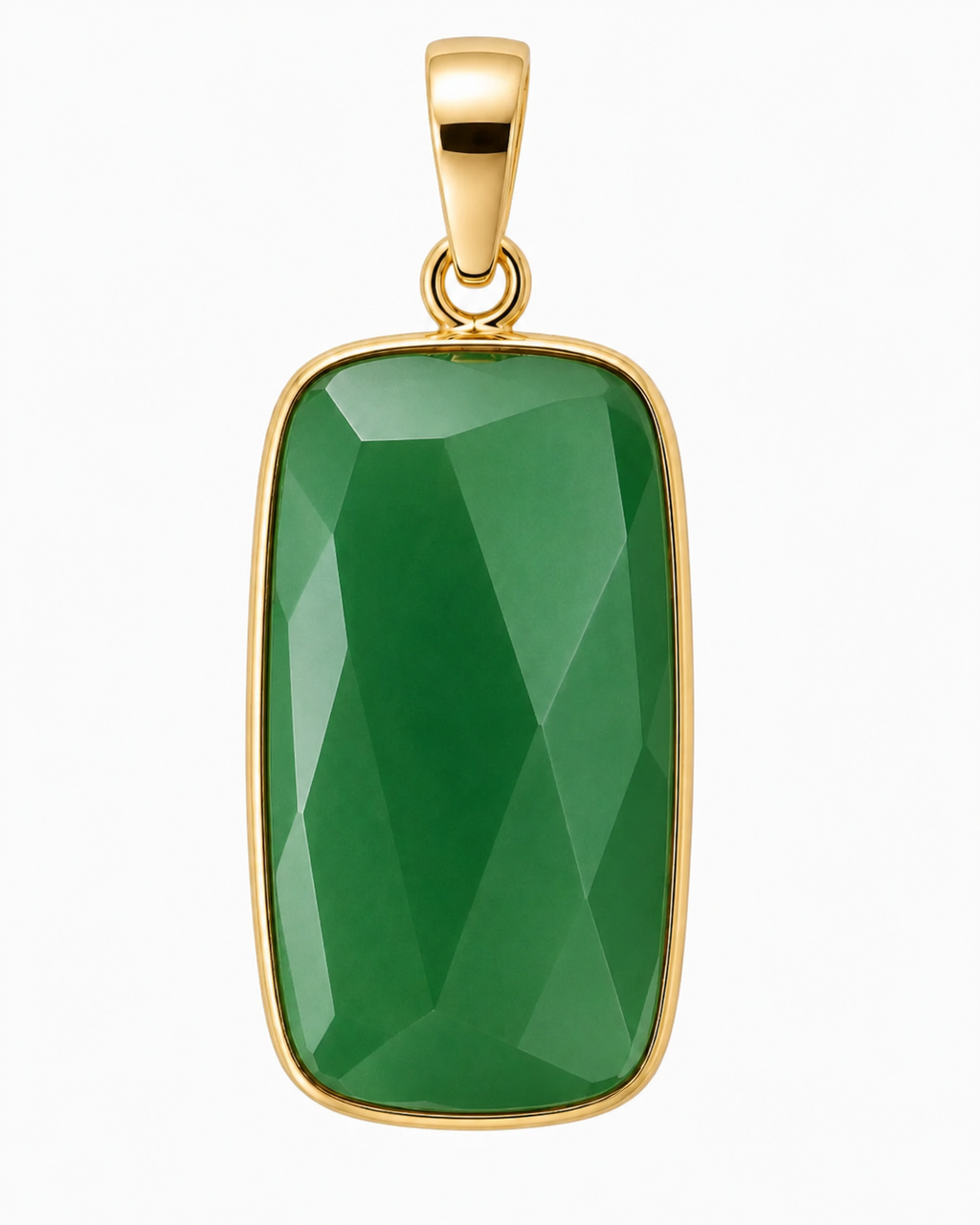 14K Gold Elongated Rectangle Pendant
