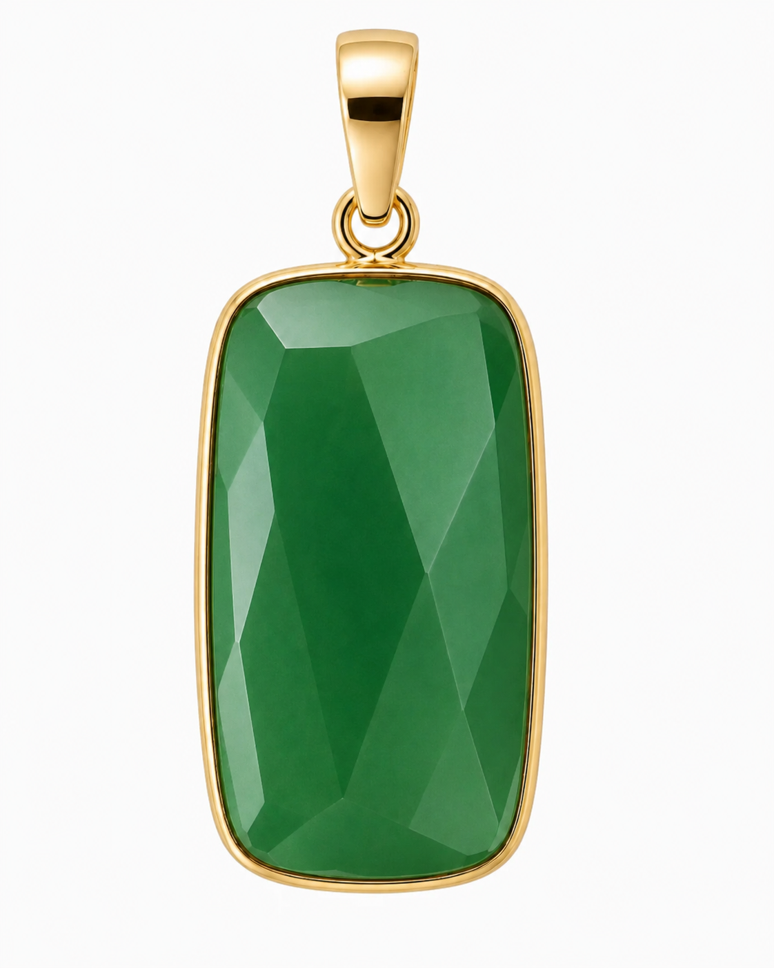 14K Gold Elongated Rectangle Pendant