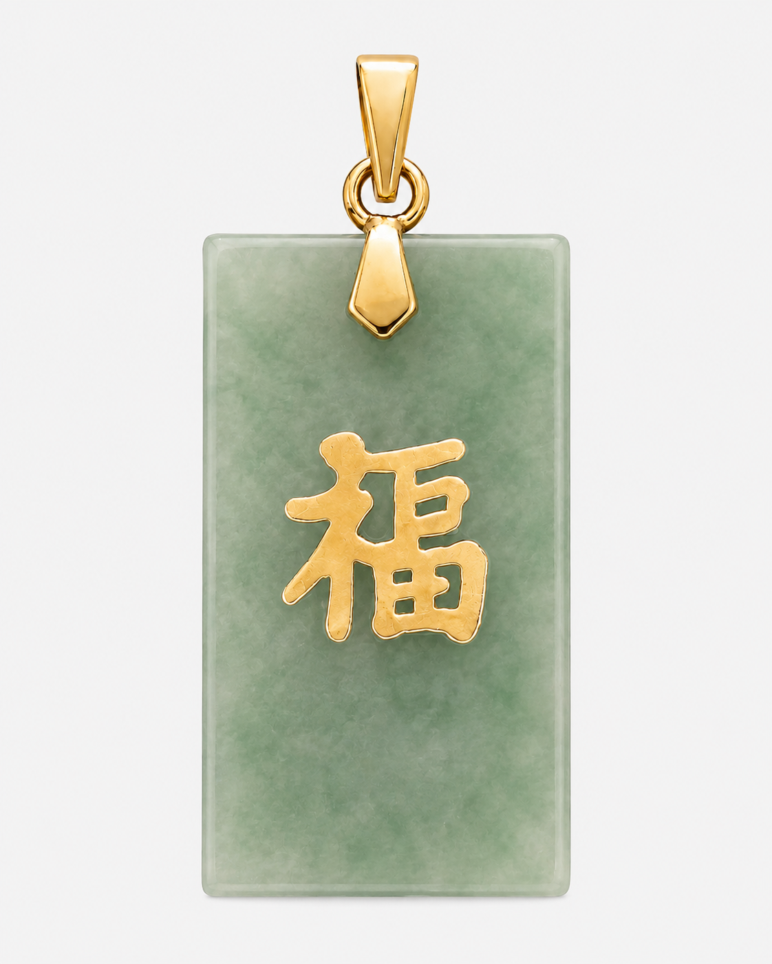 14K Gold Rectangle Good Luck Charm