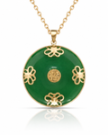 14K Gold Good Luck Butterfly Bordered Pendant