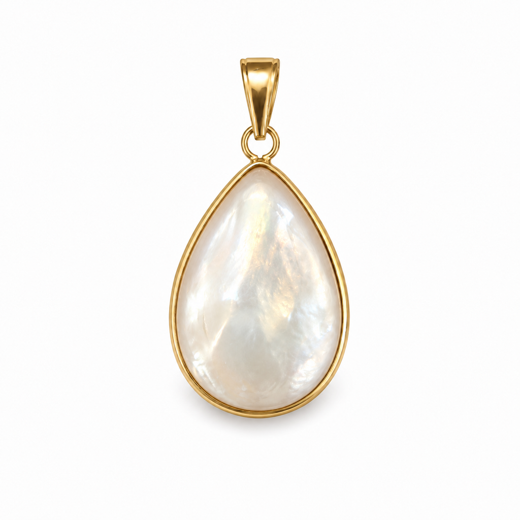 14k Pear Bordered Pendant