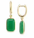 14K Gold U-Shaped Rectangle Earrings