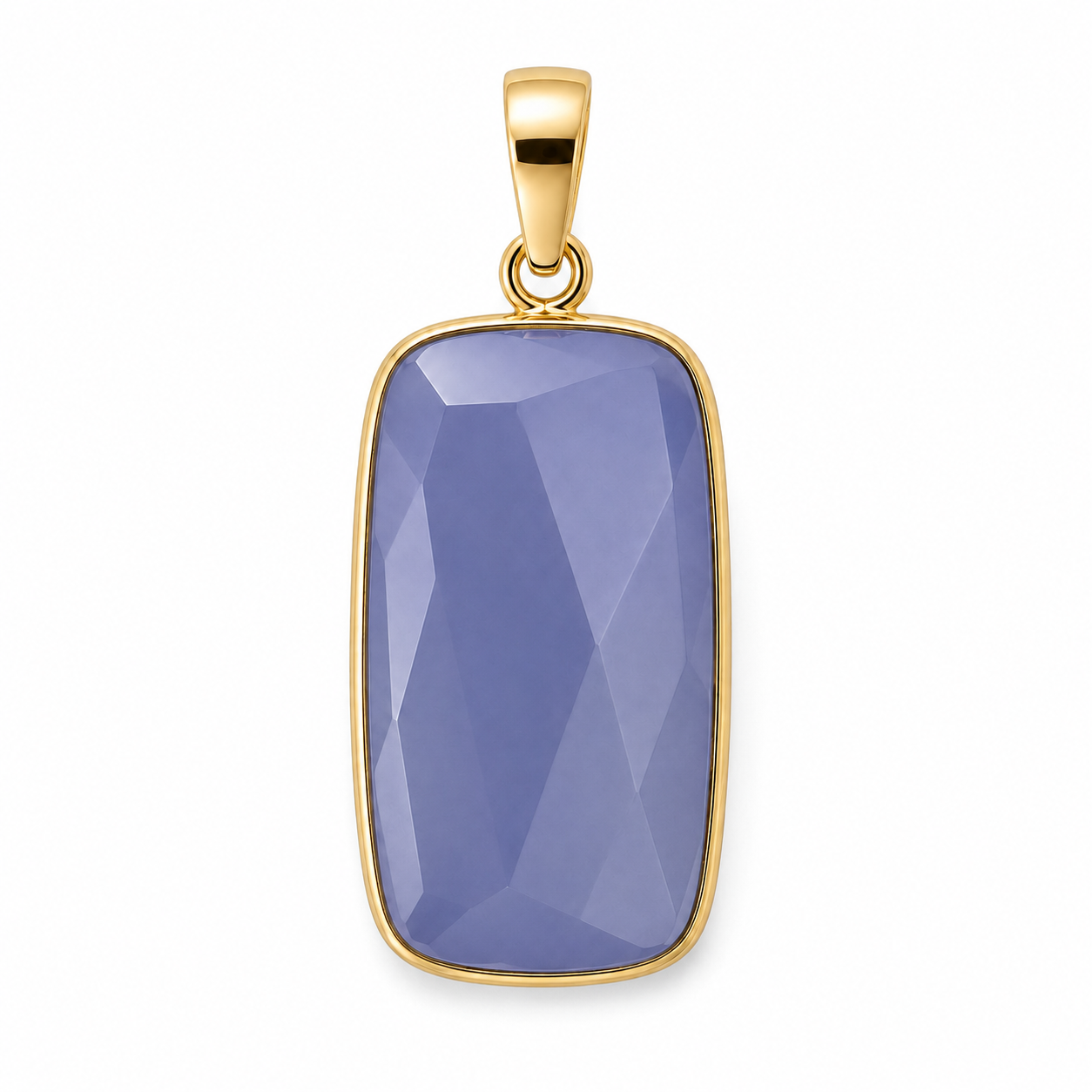 14K Gold Elongated Rectangle Pendant