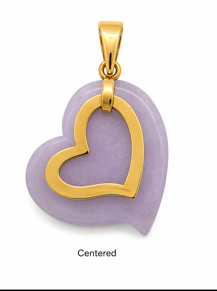14K Gold Moving Hearts Pendant
