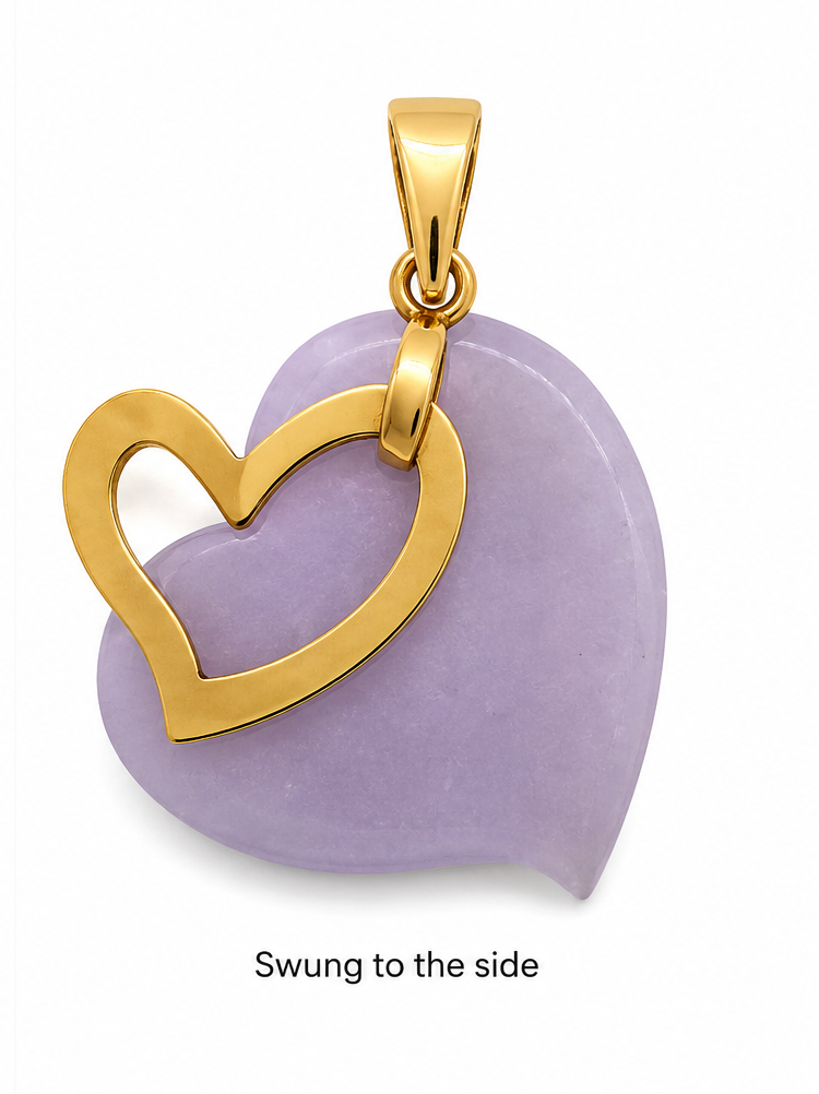 14K Gold Moving Hearts Pendant