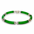 Sterling Silver Jade Tube Bracelet
