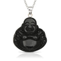 Sterling Silver Large Jade Buddha Pendant (No Prongs)