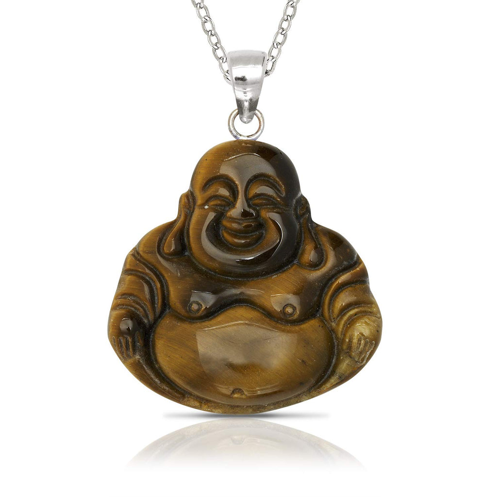 Sterling Silver Large Jade Buddha Pendant (No Prongs)