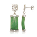 Sterling Silver Jade Rectangular Earrings