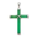 Sterling Silver Jade Cross Pendant (Small)