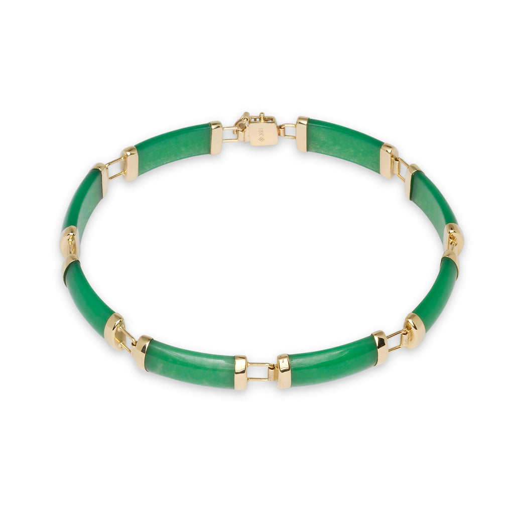 18K Gold Jade 8 Segment Bracelet