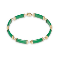 18K Gold Jade 8 Segment Bracelet