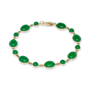 14K Green Jade Large + Small Circle Bracelet